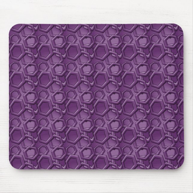 Violet Hexagons Pattern Mouse Mat (Front)