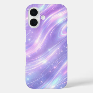 Violet holographic patterns AI art  iPhone 16 Case