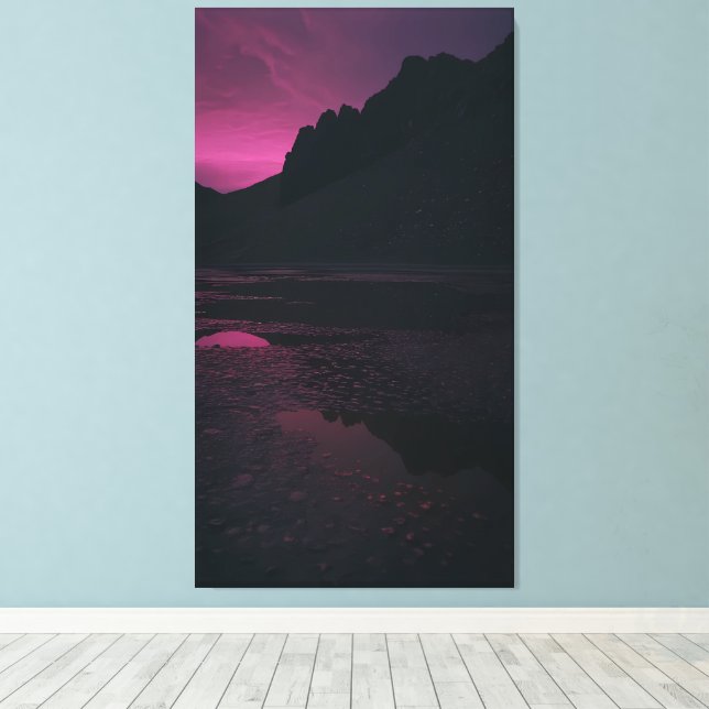 Violet Hour — Mountain Silence at Dusk Canvas Print (Insitu(Wood Floor))