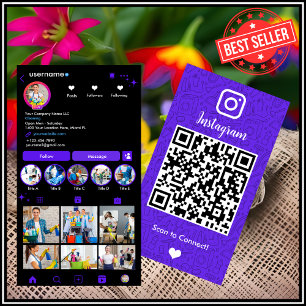 Violet Housekeeping Instagram Social QR Business Card