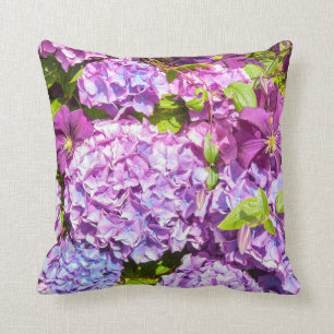 Violet hydrangea,  garden pillow