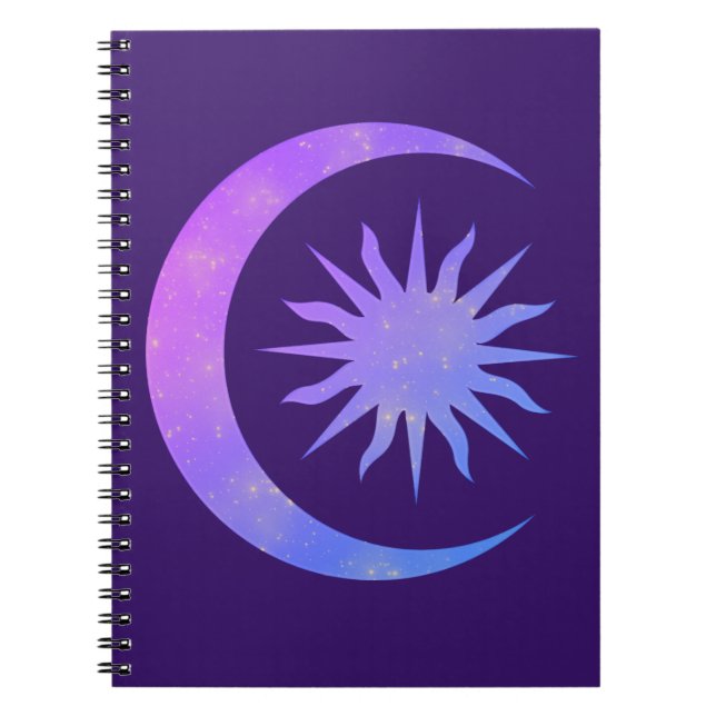 Violet Indigo Purple Moon & Sun Zen Dream Journal (Front)