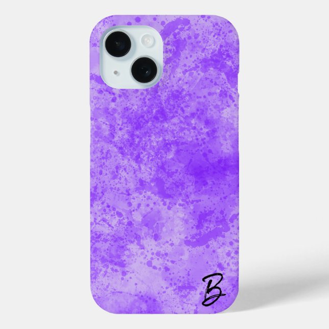 Violet Ink Mess Personalised Phone Case (Back)