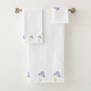 Violet Iris Bath Towel Set