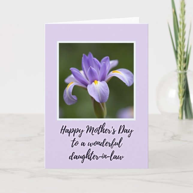 Violet Iris Mothers Day Card (Front)