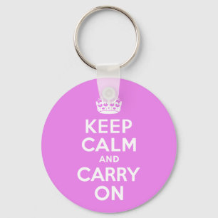 Violet Keep Calm and Carry On Key Ring