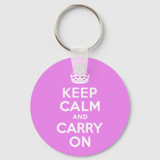 Violet Keep Calm and Carry On Key Ring