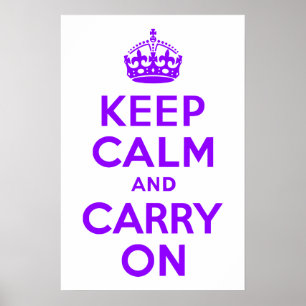 Violet Keep Calm and Carry On Poster