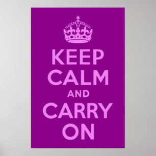 Violet Keep Calm and Carry On Poster