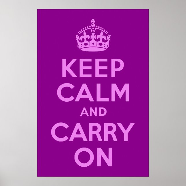Violet Keep Calm and Carry On Poster (Front)
