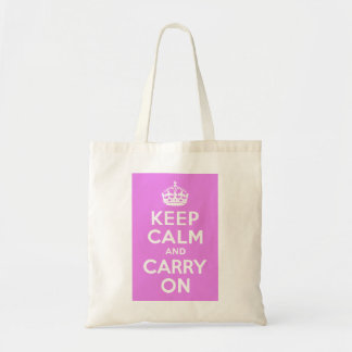 Violet Keep Calm and Carry On Tote Bag