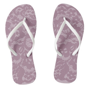 Violet lace flip flops