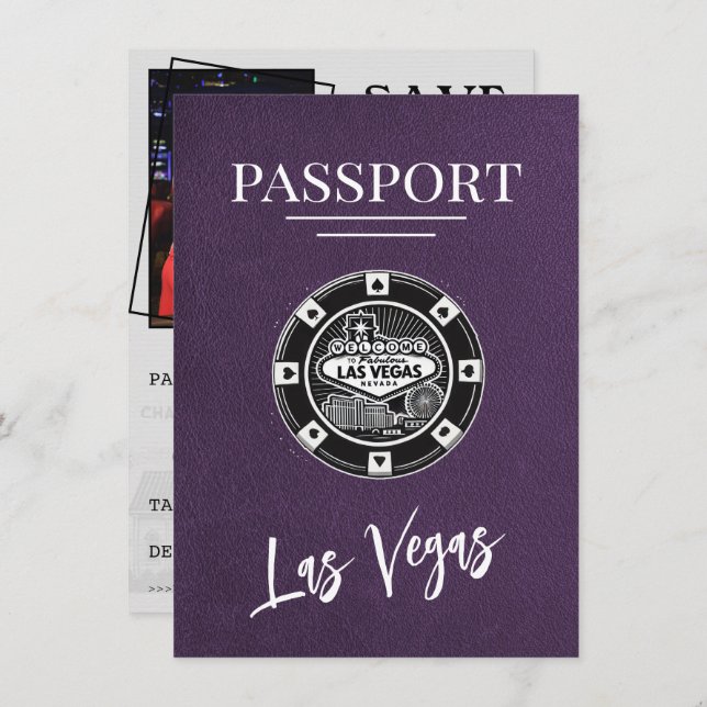 Violet Las Vegas Passport Save The Date (Front/Back)
