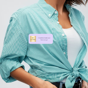 Violet lavender business logo employee elegant name tag