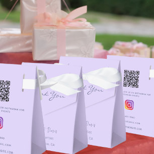 Violet lavender business QR code Instagram Favour Box