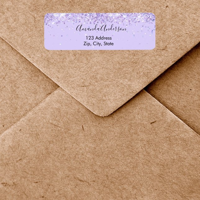 Violet lavender confetti elegant return address (Creator Uploaded)