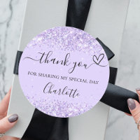 Violet lavender confetti thank you heart