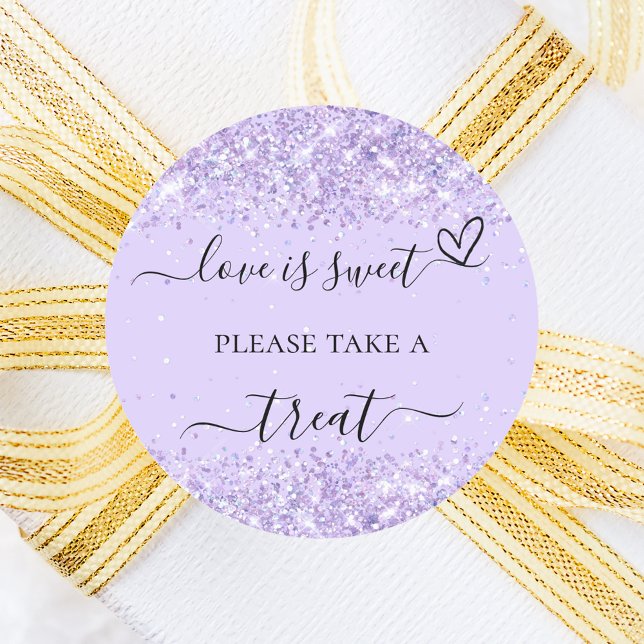 Violet lavender confetti wedding treat favour classic round sticker (Creator Uploaded)