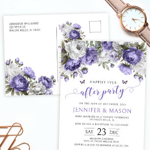 Violet lavender happily ever after party postcard