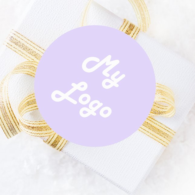 Violet lavender image business logo classic round sticker (Creator Uploaded)