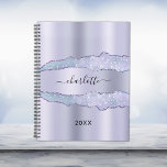 Violet lavender metal agate marble name 2023 planner<br><div class="desc">Violet,  lavender colored faux metal and agate,  marble stone print as background.  Personalize and add your name. The name is written with a modern hand lettered style script.</div>