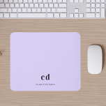 Violet lavender monogram initials name  mouse mat<br><div class="desc">A chic violet,  lavender colored background. Personalize and add your monogram initials,  letters and full name.</div>