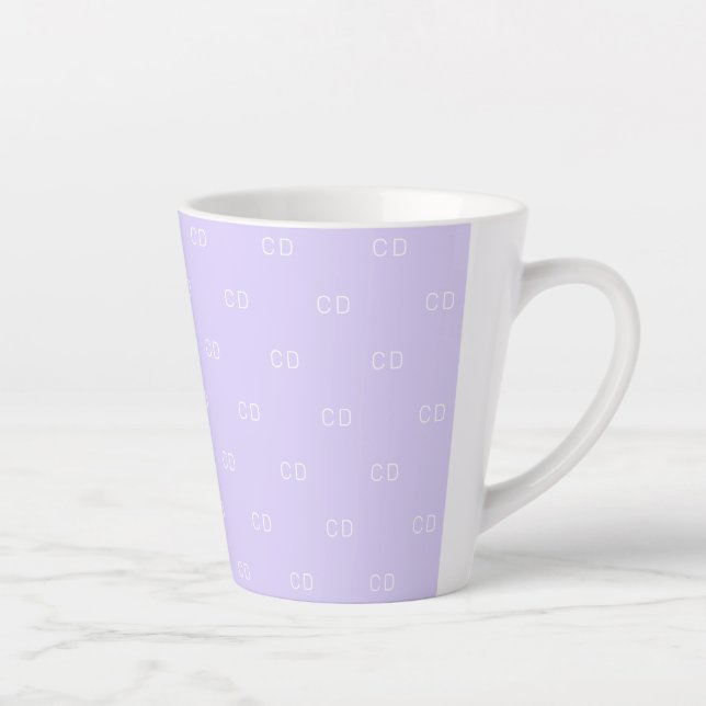 Violet lavender monogram initials pattern latte mug (Right)