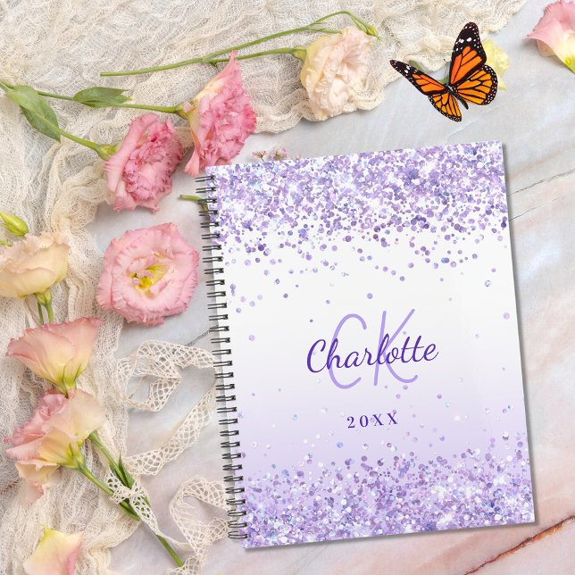 Violet lavender name monogrammed 2026 planner (Creator Uploaded)