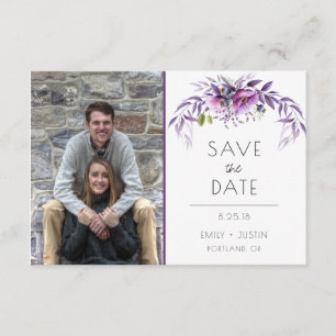 Violet Lavender Purple Floral Photo Save The Date
