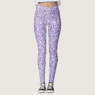 Violet lavender purple glitter faux sparkles leggings