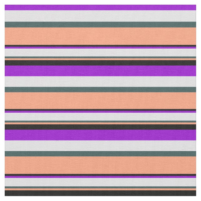 Violet, Lavender, Slate Grey, Light Salmon & Black Fabric (Close Up)