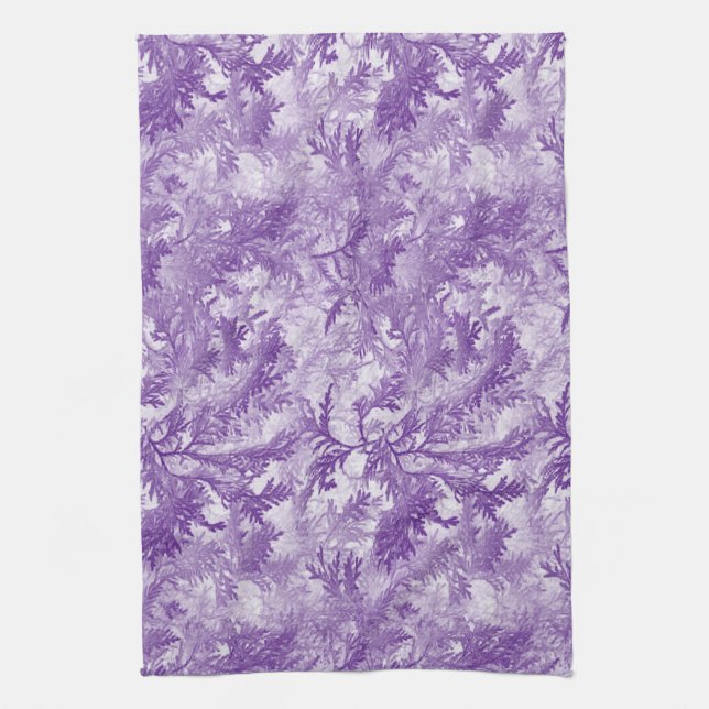 Violet Leaves Tea Towel (Vertical)
