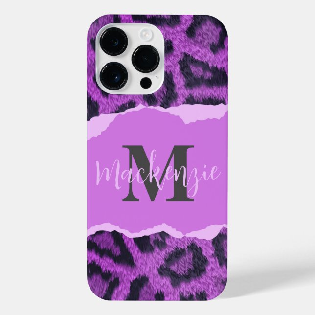 Violet Leopard Print iPhone Case (Back)