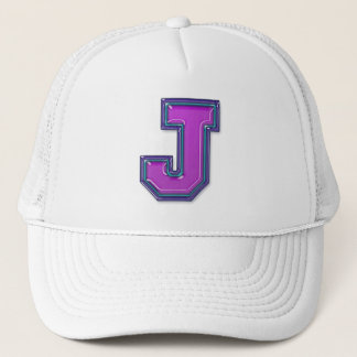 Violet Letter J Trucker Hat