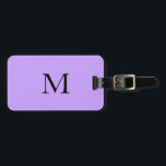 Violet Light Purple Monogram Initial Name Gift Luggage Tag<br><div class="desc">Monogrammed initial and also personal details like name,  address,  phone number and email all of which you can edit. Designed with attractive purple colour background! You may change colours as you wish.</div>