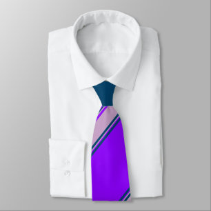 Violet Lilac and Indigo University Stripe Tie