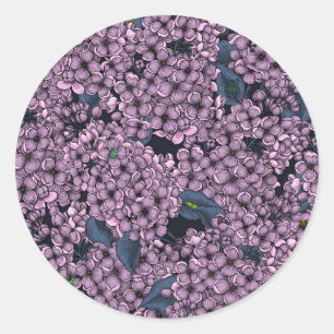 Violet Lilac garden Classic Round Sticker