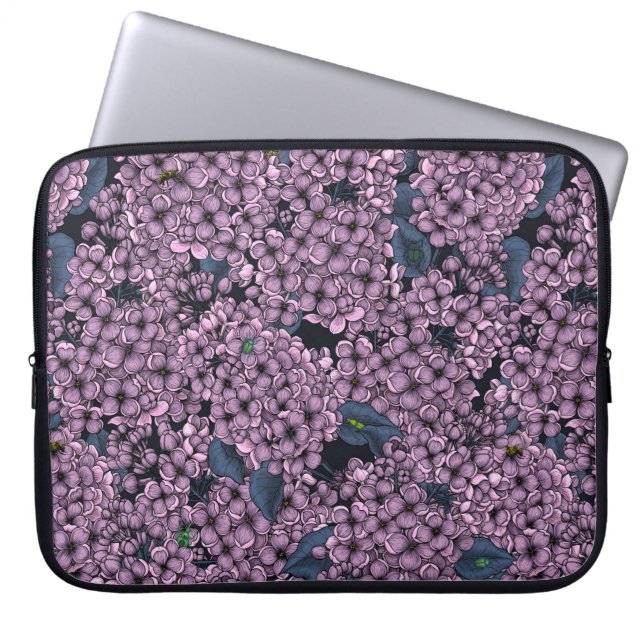 Violet Lilac garden Laptop Sleeve (Front)