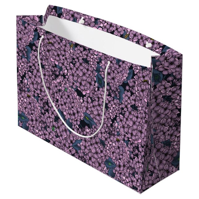 Violet Lilac garden Large Gift Bag (Back Angled)