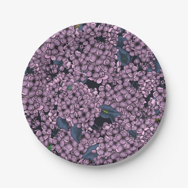Violet Lilac garden Paper Plate (Front)