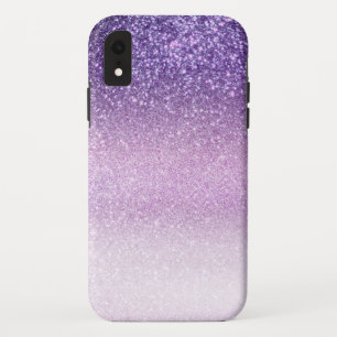 Violet Lilac Pastel Purple Triple Glitter Ombre iPhone XR Case