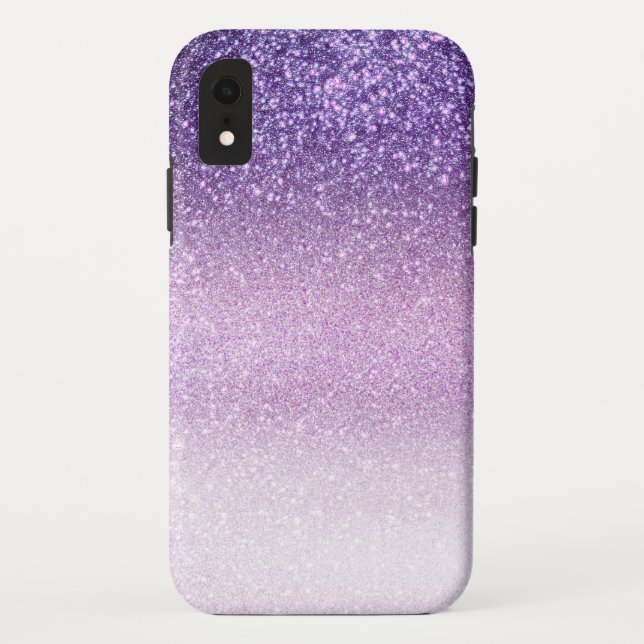 Violet Lilac Pastel Purple Triple Glitter Ombre Case-Mate iPhone Case (Back)