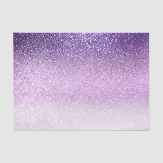 Violet Lilac Pastel Purple Triple Glitter Ombre Tissue Paper (Front)