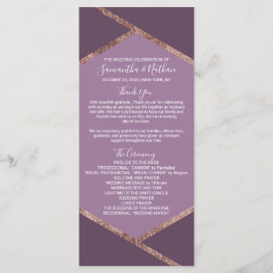Violet Lilac Purple Rose Gold Hexagon Programs Programme