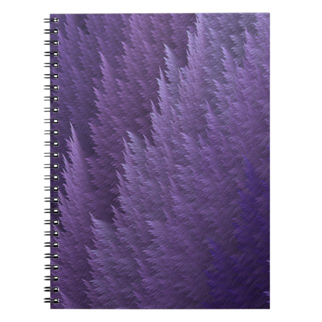 Violet Lilac Purple Tartan Feather Pattern Notebook (Front)