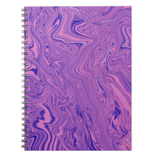 Violet Liquid Marble Abstract Pattern Notebook