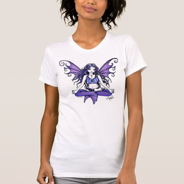 "Violet Lotus" Big White Shirt (Front)