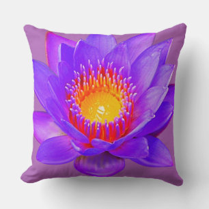 Violet Lotus Flower Cushion
