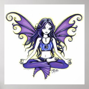 "Violet Lotus" Yoga Faery Poster