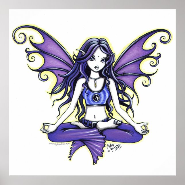 "Violet Lotus" Yoga Faery Poster (Front)
